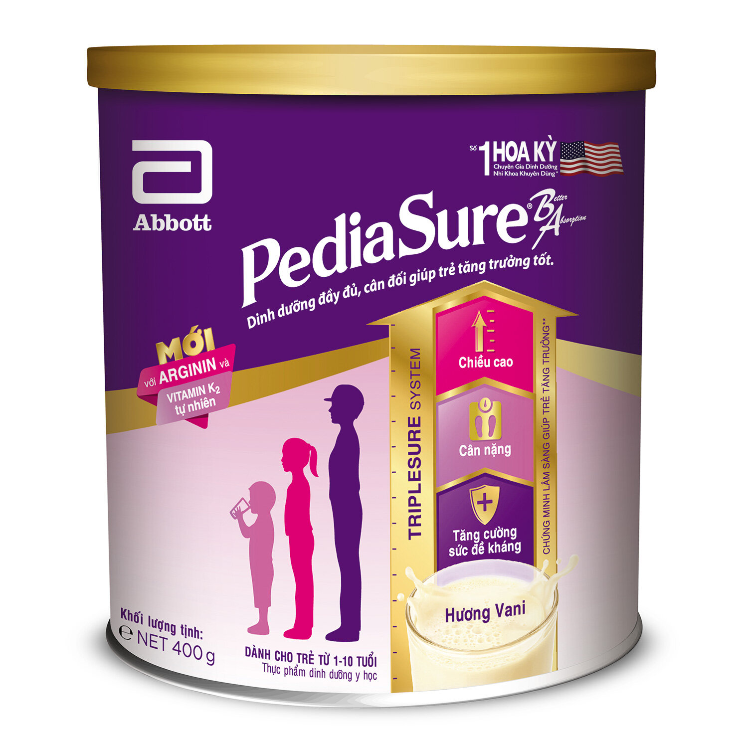  Sữa PediaSure 400g vị vani (1 - 10 tuổi)