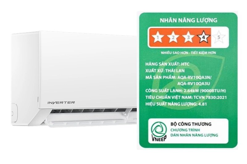 Điều hòa Aqua Inverter 9000 BTU 1 chiều AQA-RV10QA3 gas R-32