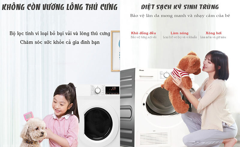 Máy sấy quần áo thông hơi Texgio TGDV802