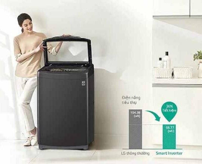 Máy giặt LG Inverter 22 kg TV2722AV9J tiết kiệm điện nước