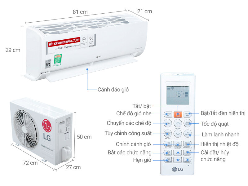 Máy lạnh LG Inverter 1.5 HP V13ENR