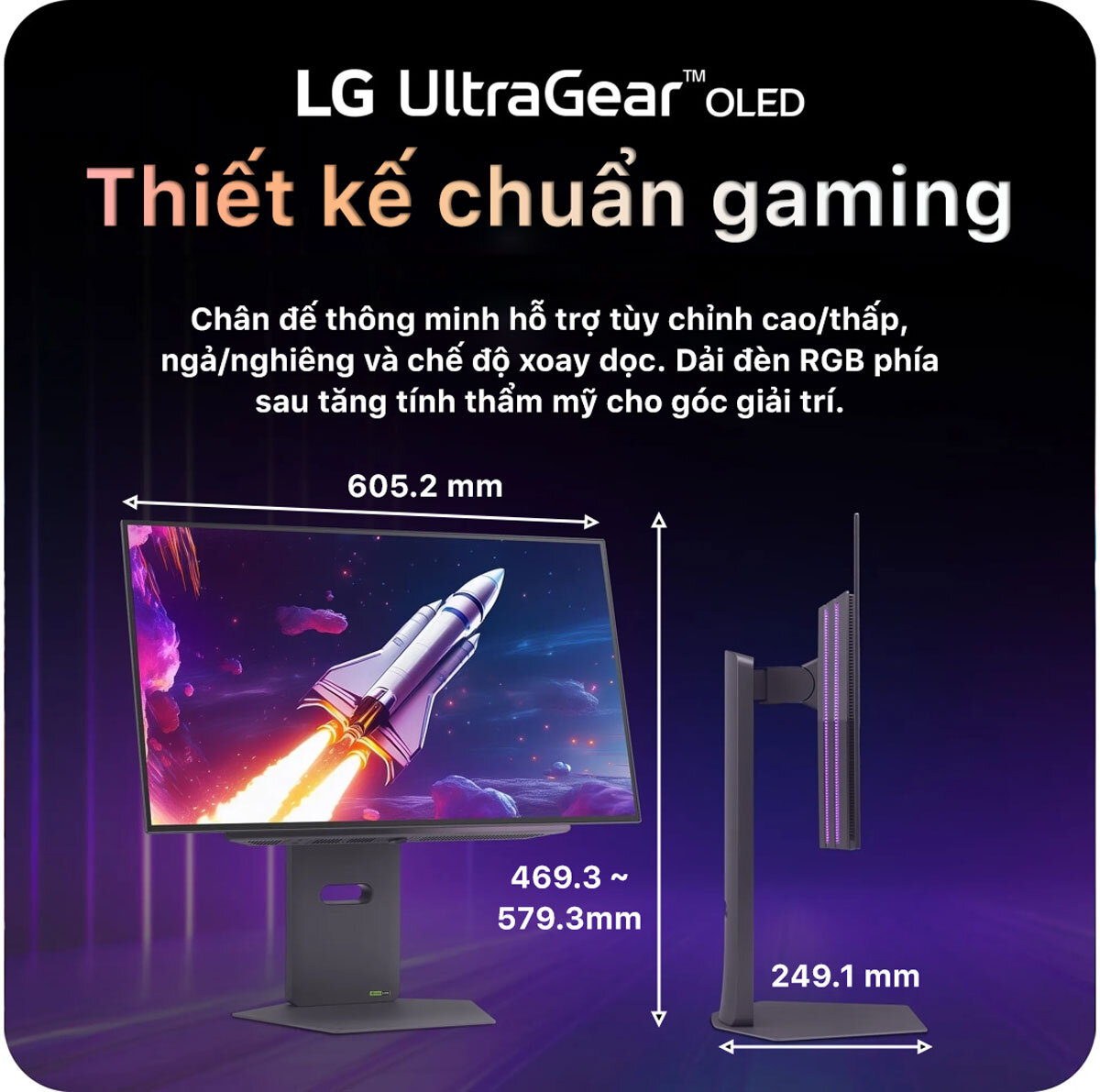  LG UltraGear 27GX790A có thiết kế tinh tế thông minh