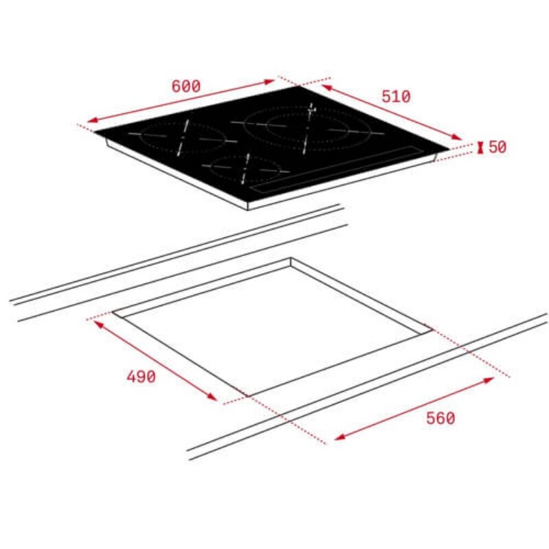 Bếp từ âm 3 vùng nấu Teka IZ 6320