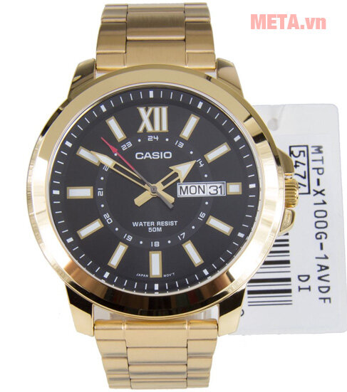 Đồng hồ nam dây thép Casio STANDARD MTP-X100G-1AVDF Đồng hồ nam dây thép Casio STANDARD MTP-X100G-1AVDF