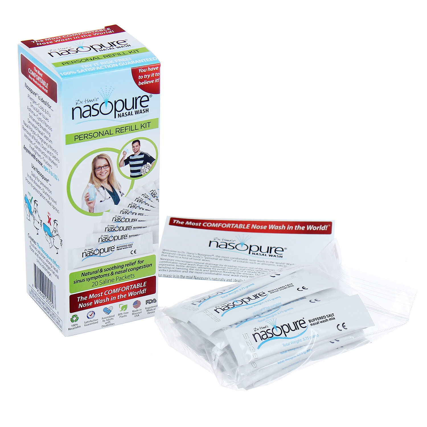  Set 20 gói muối hòa tan rửa mũi Nasopure