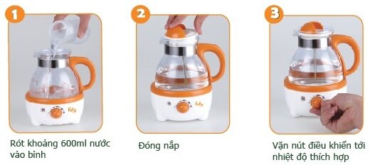 Máy hâm nước pha sữa 600ml Fatzbaby FB3009SL  Máy hâm nước pha sữa 600ml Fatzbaby FB3009SL