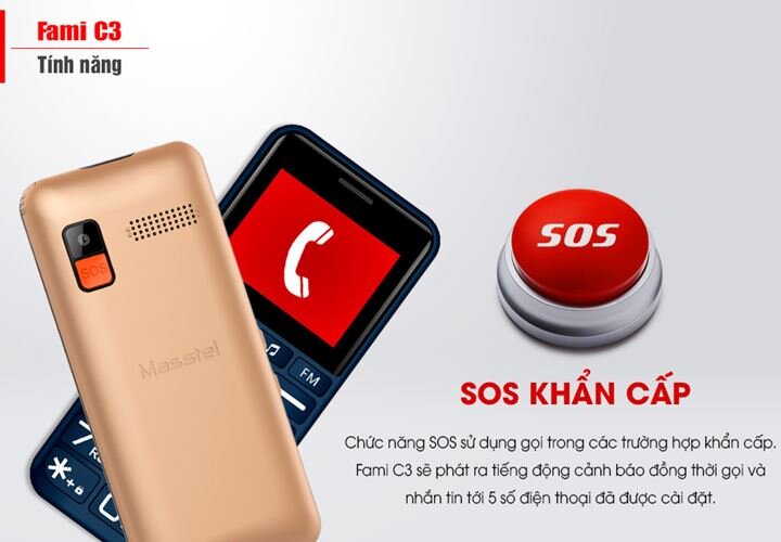 Điện thoại Masstel Fami C3 Black