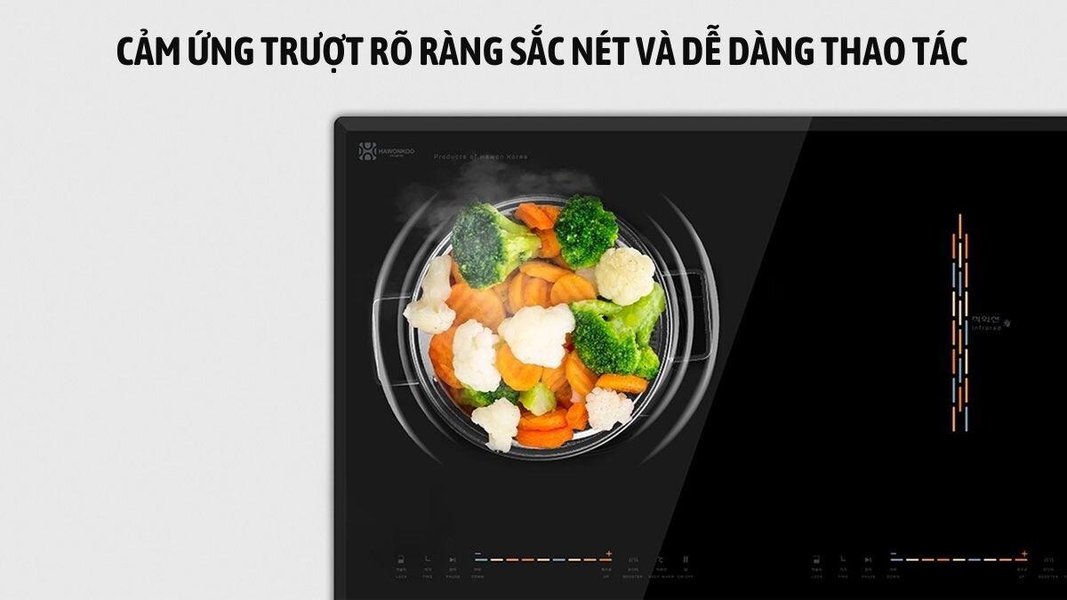 Hawonkoo CEH-204-IF sử dụng bảng điều khiển cảm ứng trượt đơn giản