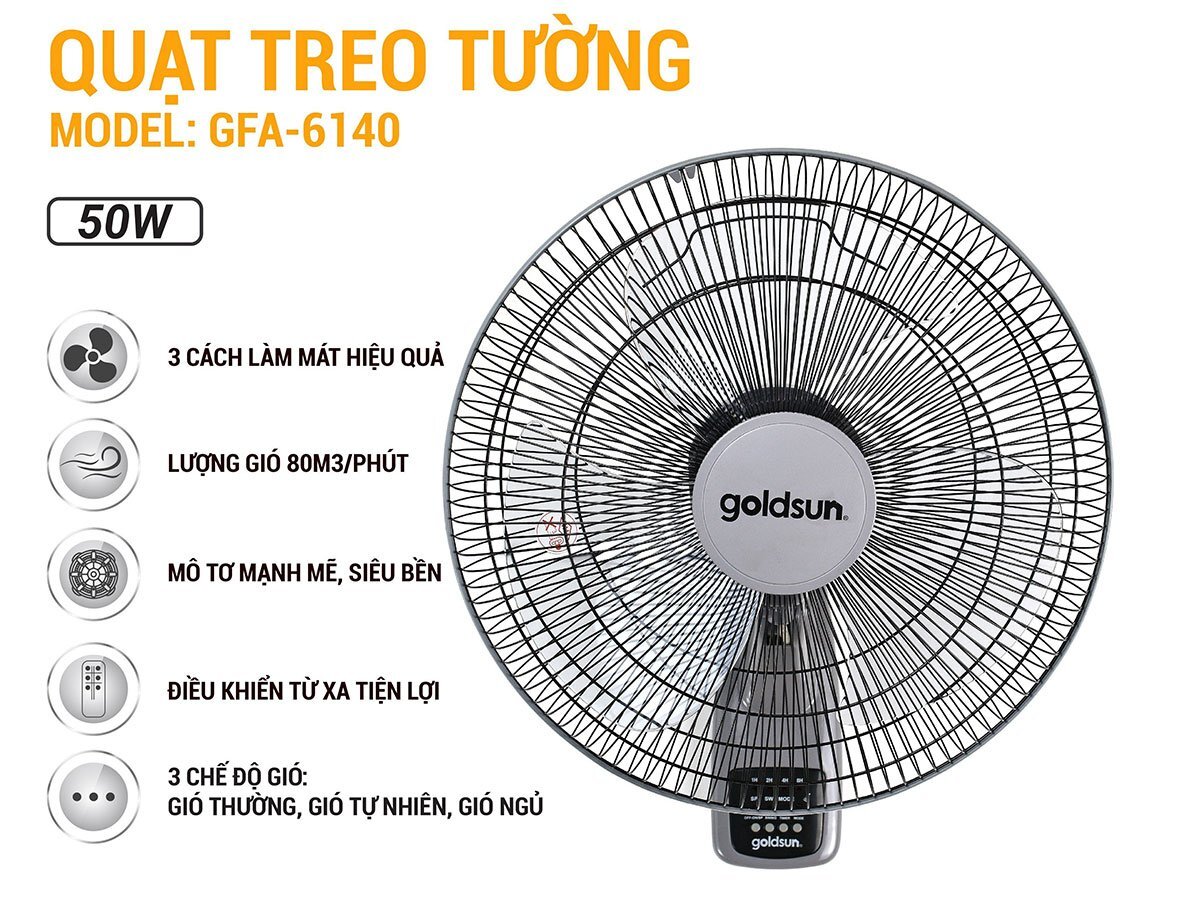 Quạt treo tường Goldsun GFA-6140