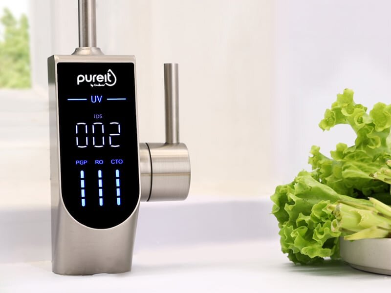 Máy lọc Pureit Delica UR5840 có màn hình điển tử hiển thị chất lượng nước