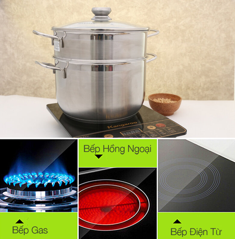 Bộ nồi xửng inox 3 đáy 26 cm Fivestar ST26-3DG Bộ nồi xửng inox 3 đáy 26 cm Fivestar ST26-3DG