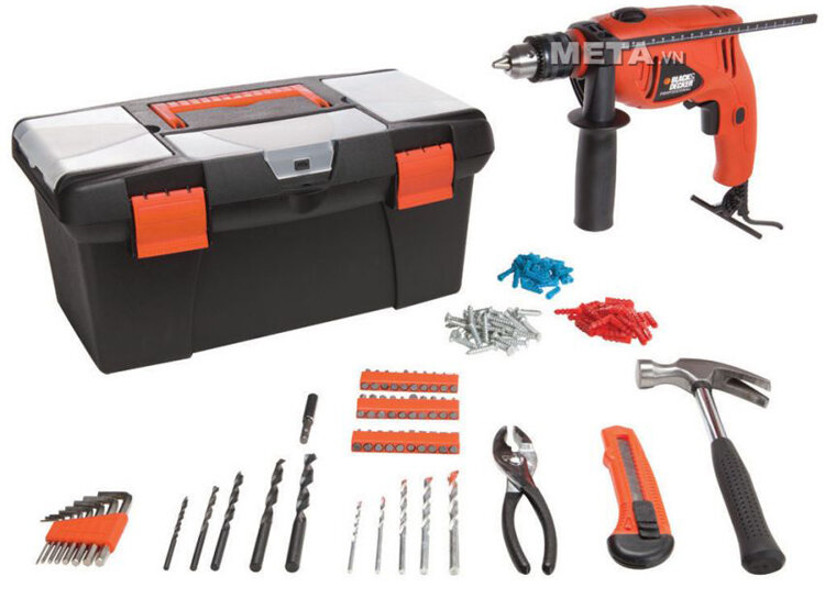 Bộ máy khoan búa và 100 chi tiết Black