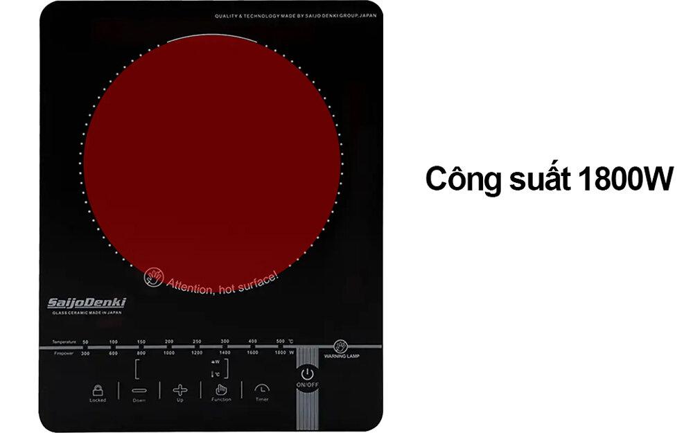 Bếp hồng ngoại đơn Saijo denki SD-1902 công suất 1800W