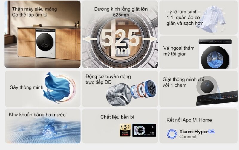 Máy giặt sấy Xiaomi Mijia MJ104