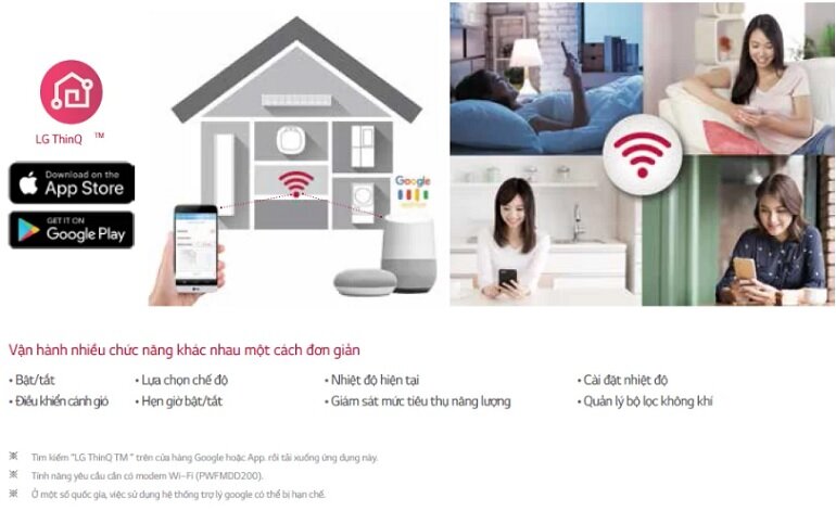 Điều hòa LG Inverter 12000 BTU 1 chiều ZBNQ12GL2A0 có tích hợp wifi, điều khiển mọi lúc mọi nơi
