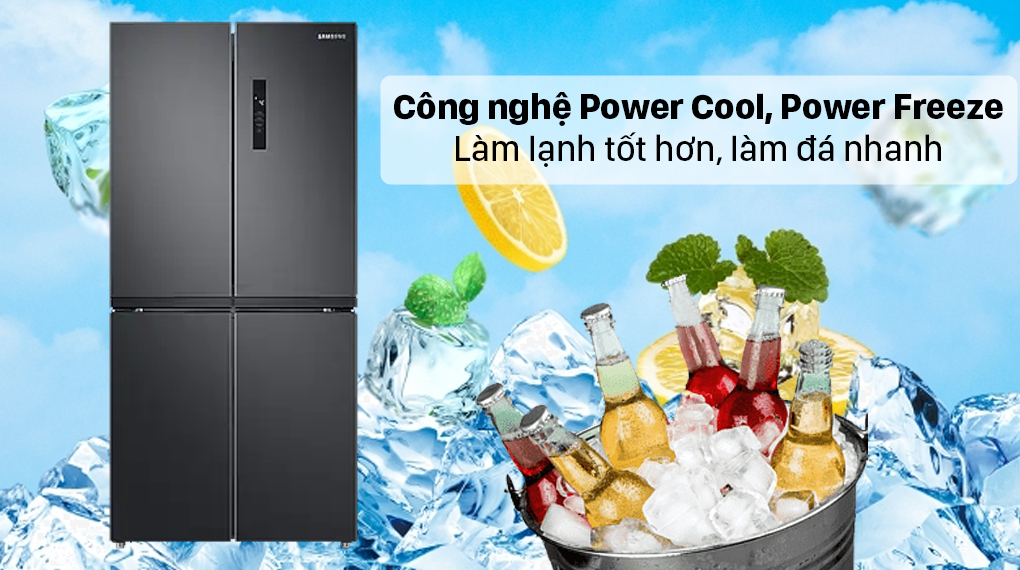 Tủ lạnh Samsung Inverter 488 lít RF48A4000B4/SV - Công nghệ làm lạnh Power Cool, làm đá Power Freeze Tủ lạnh Samsung Inverter 488 lít RF48A4000B4/SV - Công nghệ làm lạnh Power Cool, làm đá Power Freeze