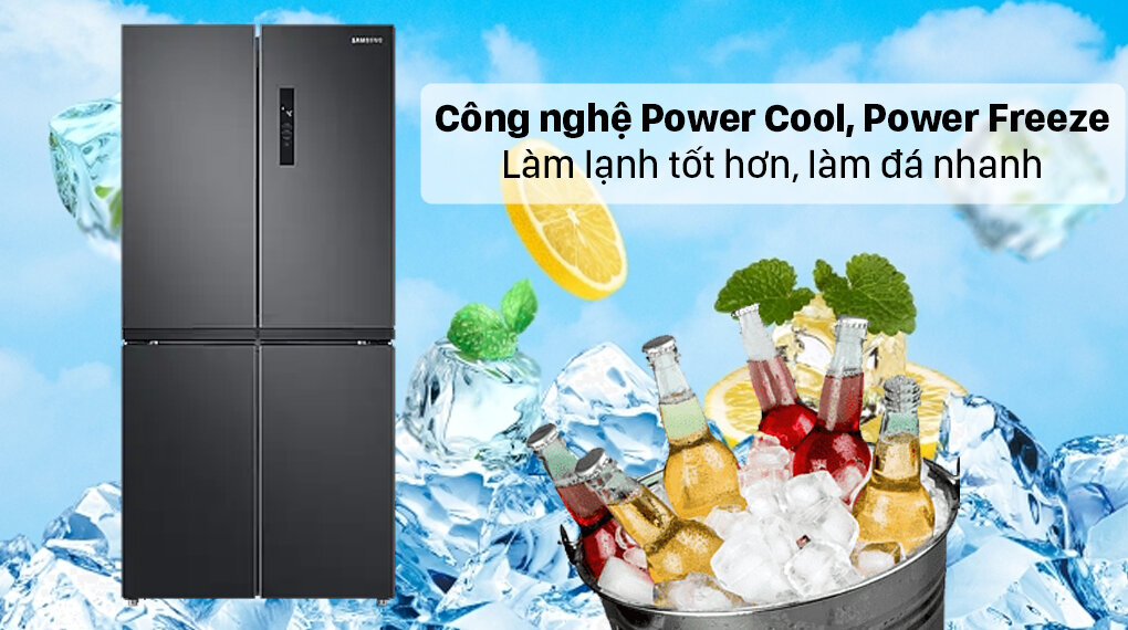 Tủ lạnh Samsung Inverter 488 lít RF48A4000B4/SV - Công nghệ làm lạnh Power Cool, làm đá Power Freeze