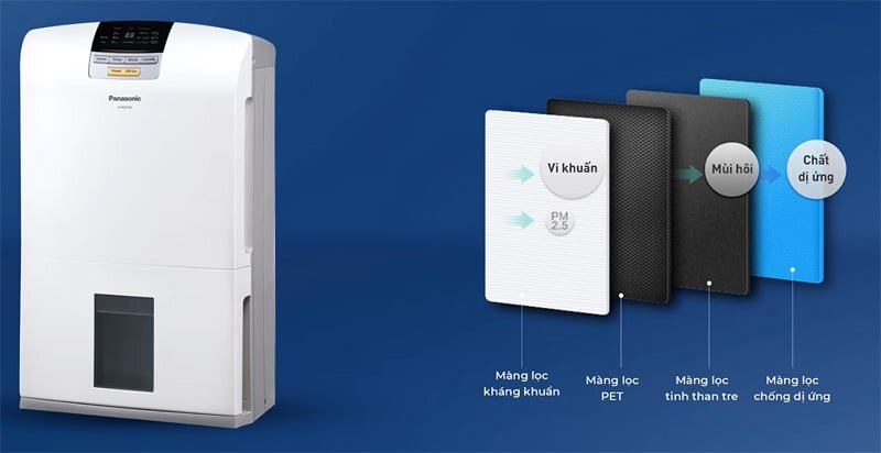 Máy hút ẩm Panasonic F-YCT17V có khả năng lọc không khí tiên tiến