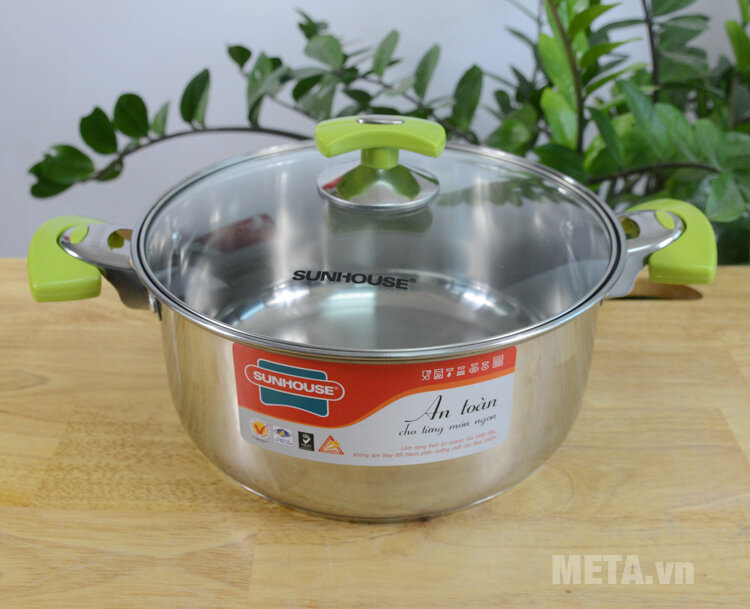 Bộ nồi inox 3 đáy Sunhouse SH336 (3 chiếc)