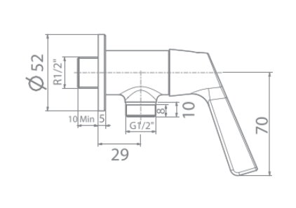 Bản vẽ kỹ thuật vòi sen lạnh American Standard WF-T604