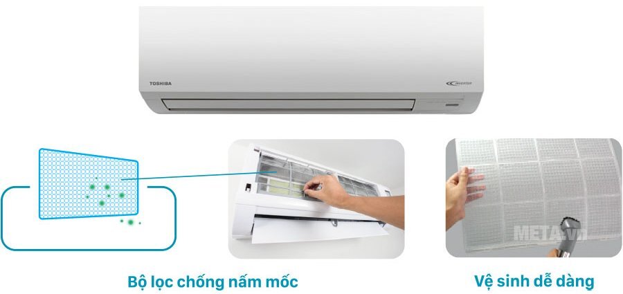 Điều hòa 2 chiều Inverter 12000 BTU Toshiba H13S3KV-V