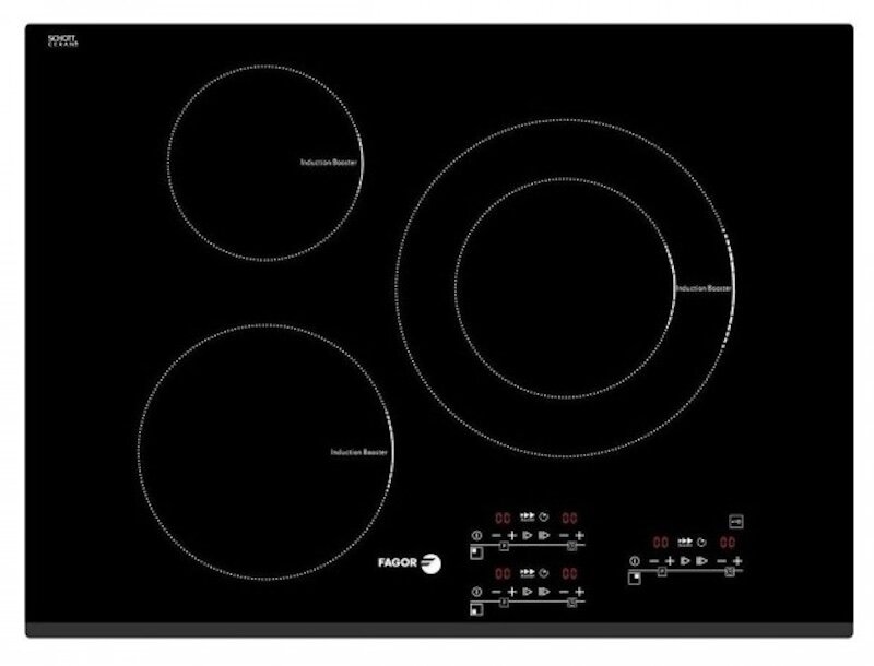 Chất liệu của bếp từ 3 vùng nấu Fagor IF-700CS (Ảnh: Fagor).