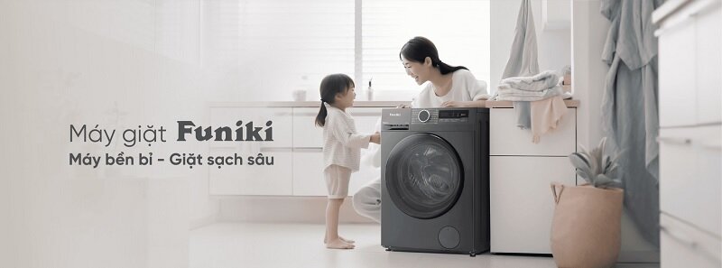 máy giặt Funiki Inverter 9.5 kg HWM F895ADG thiết kế thời thượng\