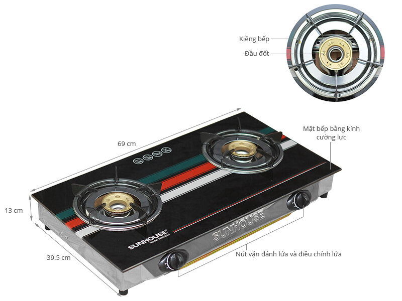 Bếp gas Sunhouse SHB 202MT Bếp gas Sunhouse SHB 202MT