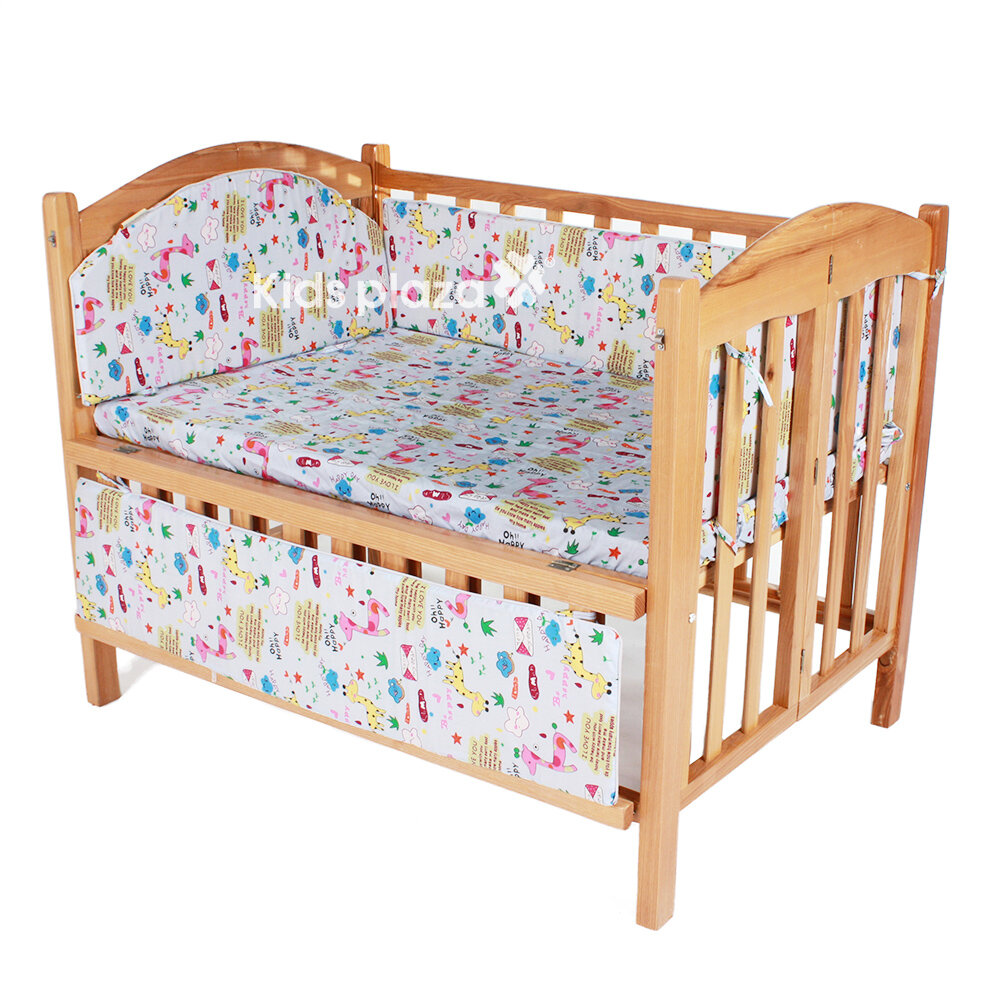  Giường cũi trẻ em 2 trong 1 gỗ sồi Mỹ