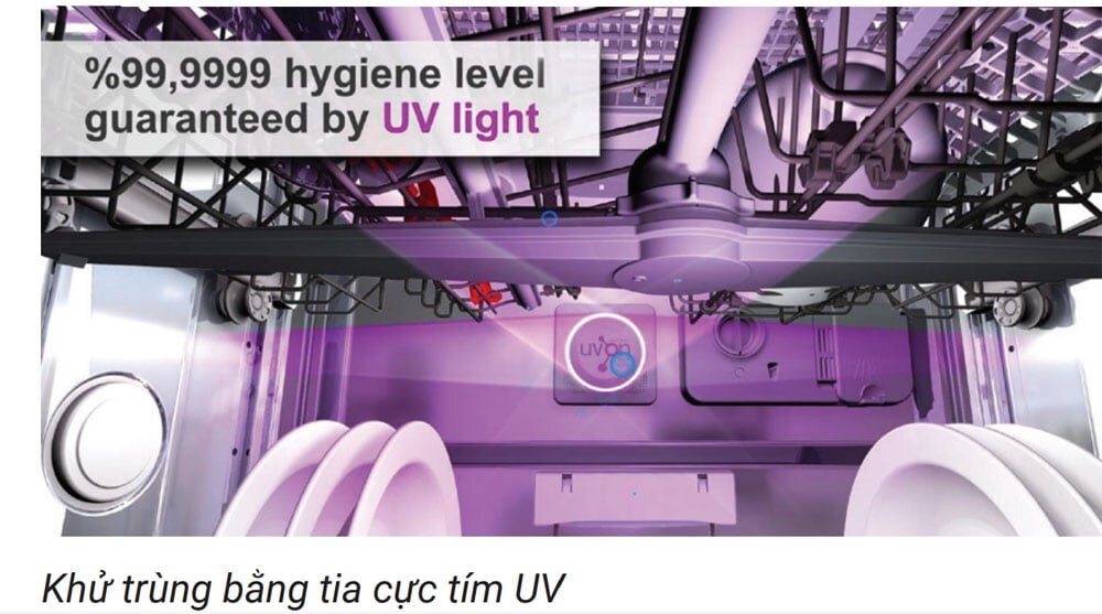 Máy rửa chén Kaff KF-SBL775B New Plus diệt khuẩn lên đến 99,99% bằng tia UV 