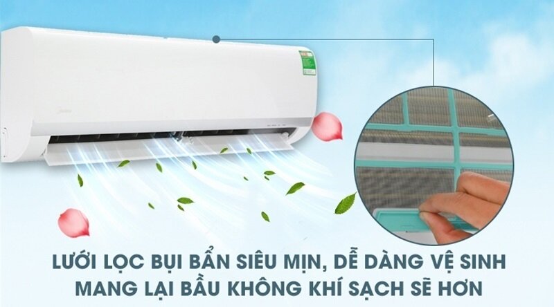Điều Hòa Midea 9000 BTU 1 chiều MSAFC-10CRN8 lưới lọc