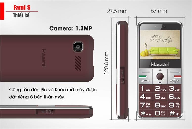 Điện thoại Masstel Fami S - Gold