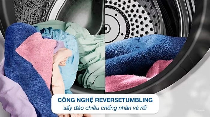 Máy sấy thông hơi Electrolux UltimateCare EDV904N3SC có công nghệ sấy đảo chiều chống nhăn