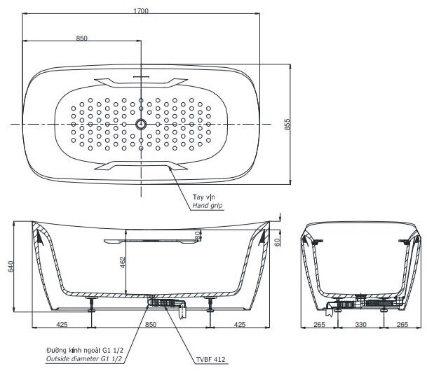 Bồn Tắm TOTO PJY1734PWEN