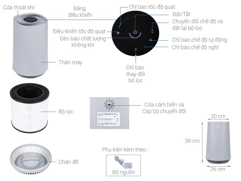 Máy lọc không khí inverter Electrolux FA31-202GY
