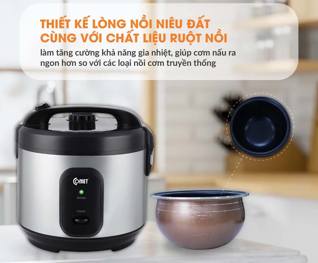 Lòng nồi cơm điện Comet CM8068 1.8 lít kiểu nồi niêu đất
