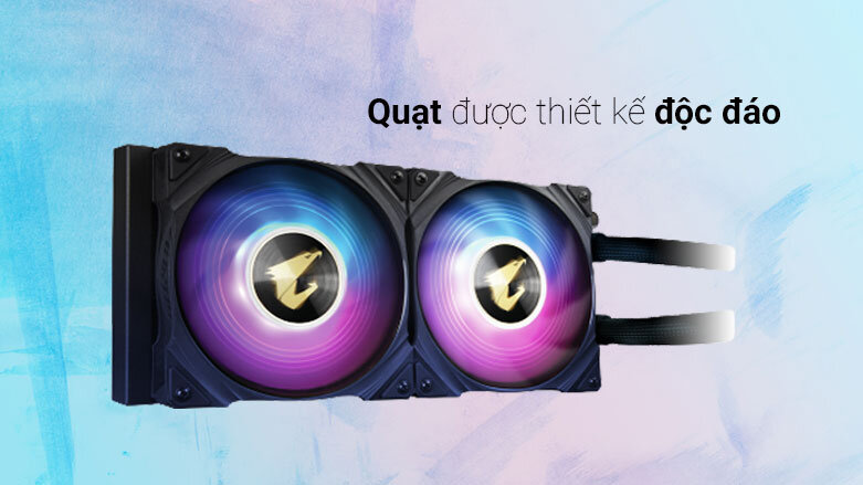 Tản nhiệt nước AIO GIGABYTE AORUS WATERFORCE X 240| Quạt được thiết kế độc đáo