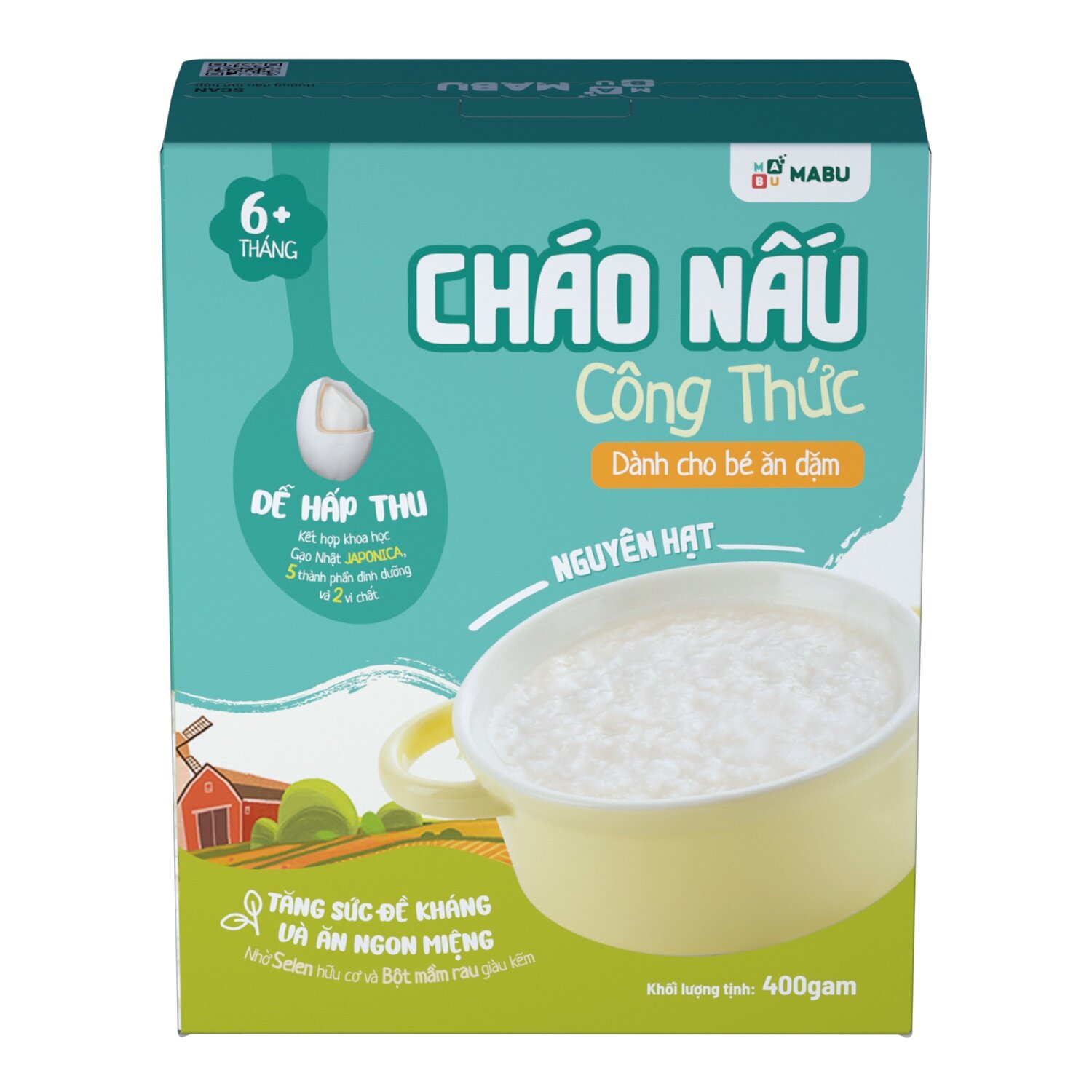 Cháo ăn dặm nguyên hạt Mabu 400g