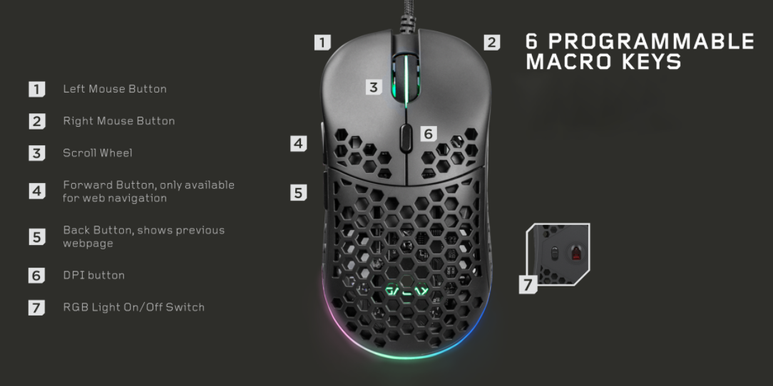 Chuột chơi game Galax Slider 05 RGB 5