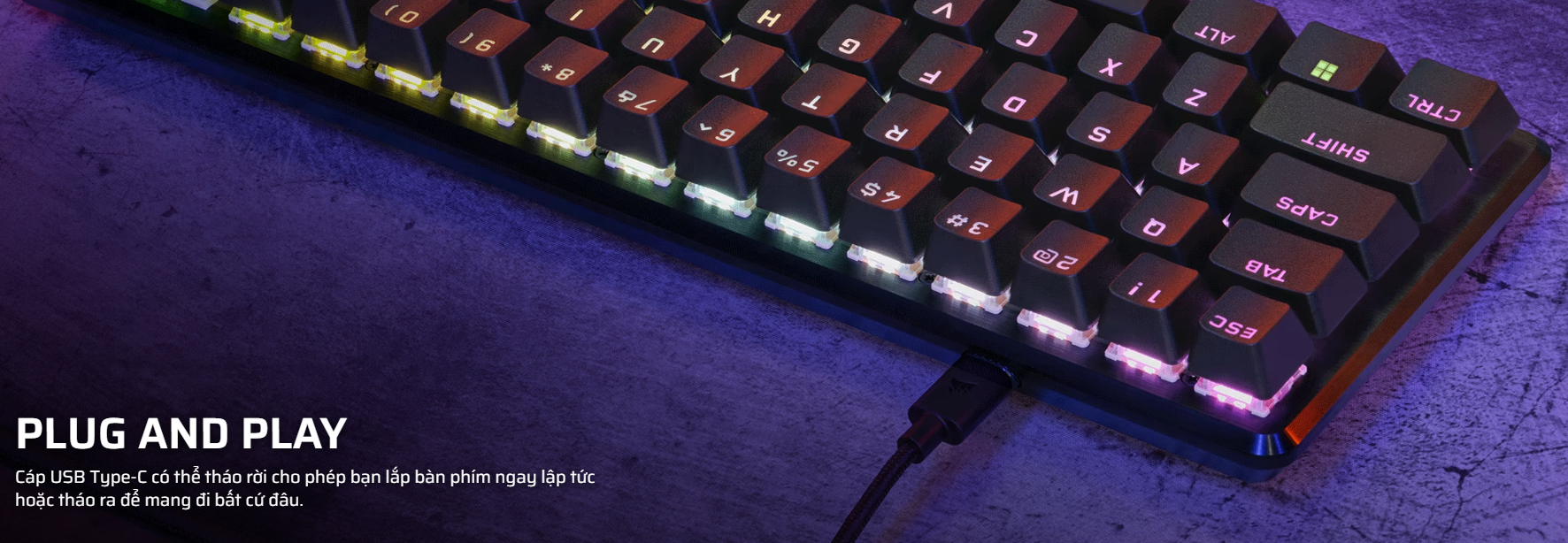 Bàn phím gaming Corsair K65 PRO MINI RGB OPX (CH-91A401A-NA) 4