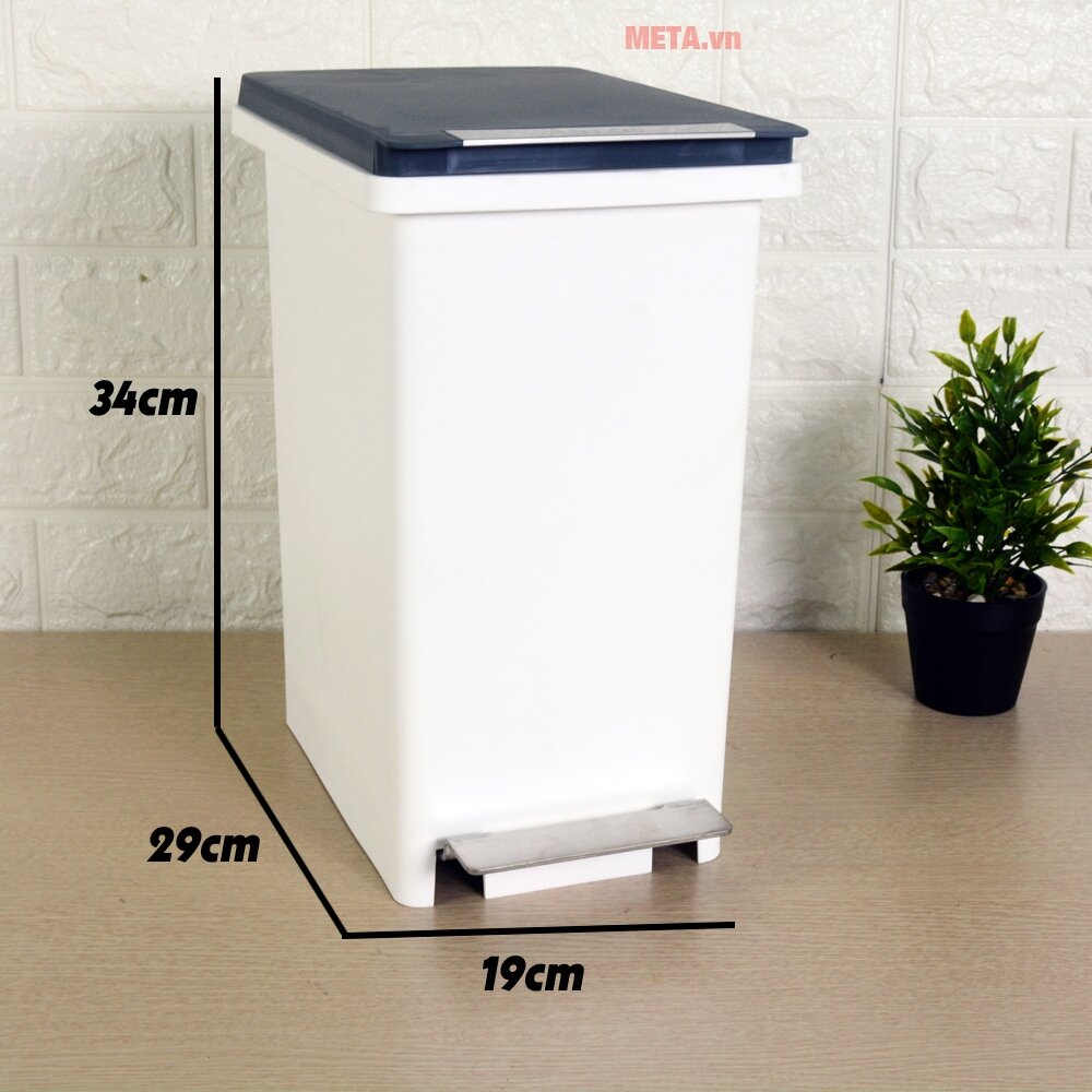 Thùng rác nhựa đạp dòng Compact Fitis PPS1-903 - 10L (trắng đen) Thùng rác nhựa đạp dòng Compact Fitis PPS1-903 - 10L (trắng đen)