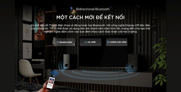 tivi Coocaa 70 inch 70C9 có kết nối Bluetooth và nhiều cổng kết nối khác