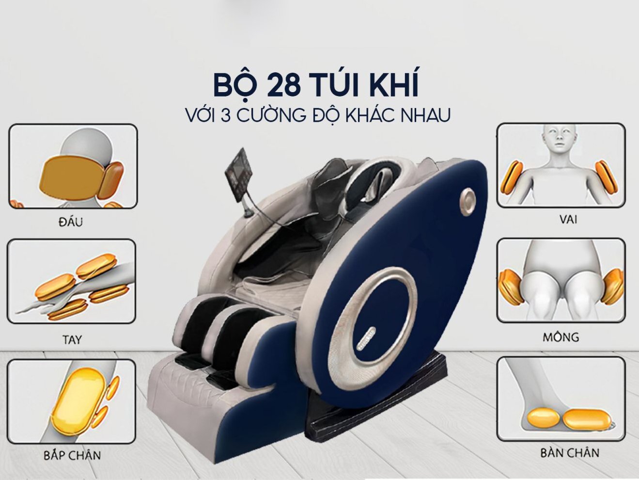 Ghế massage có 28 túi khí