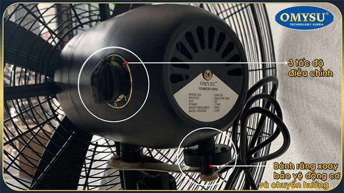 OMS-750 có 3 tốc độ gió OMS-750