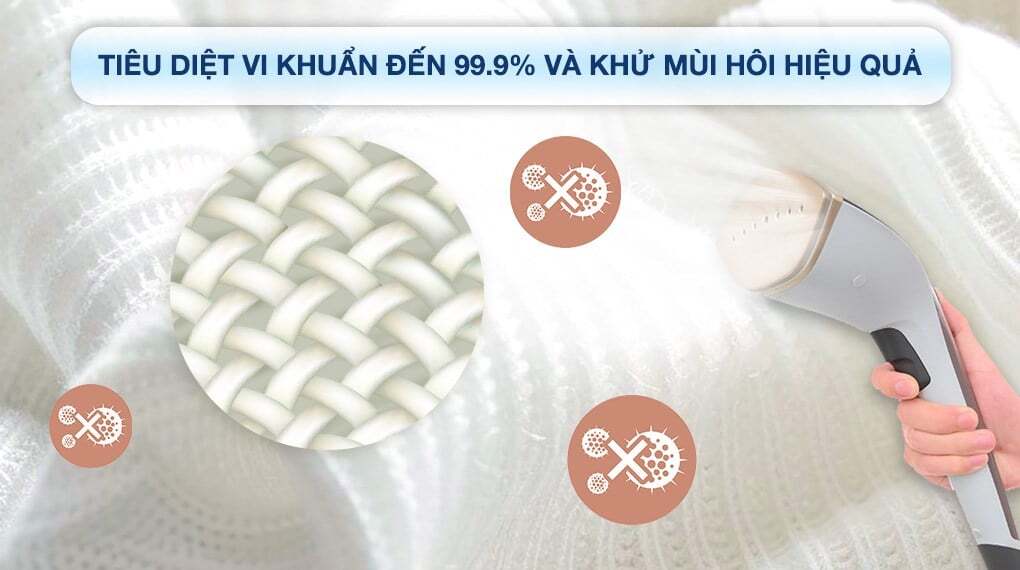 Hơi nước nóng của Philips GC628/80 có thể tiêu diệt vi khuẩn đến 99,9% Hơi nước nóng của Philips GC628/80 có thể tiêu diệt vi khuẩn đến 99,9%