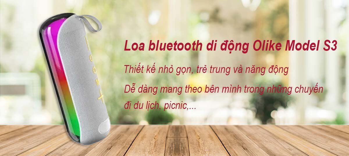 Loa bluetooth di động Olike Model S3 có diện mạo trẻ trung, thời thượng