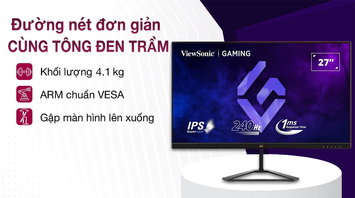 Kiểu dáng thiết kế của ViewSonic VX2779A-HD-PRO 