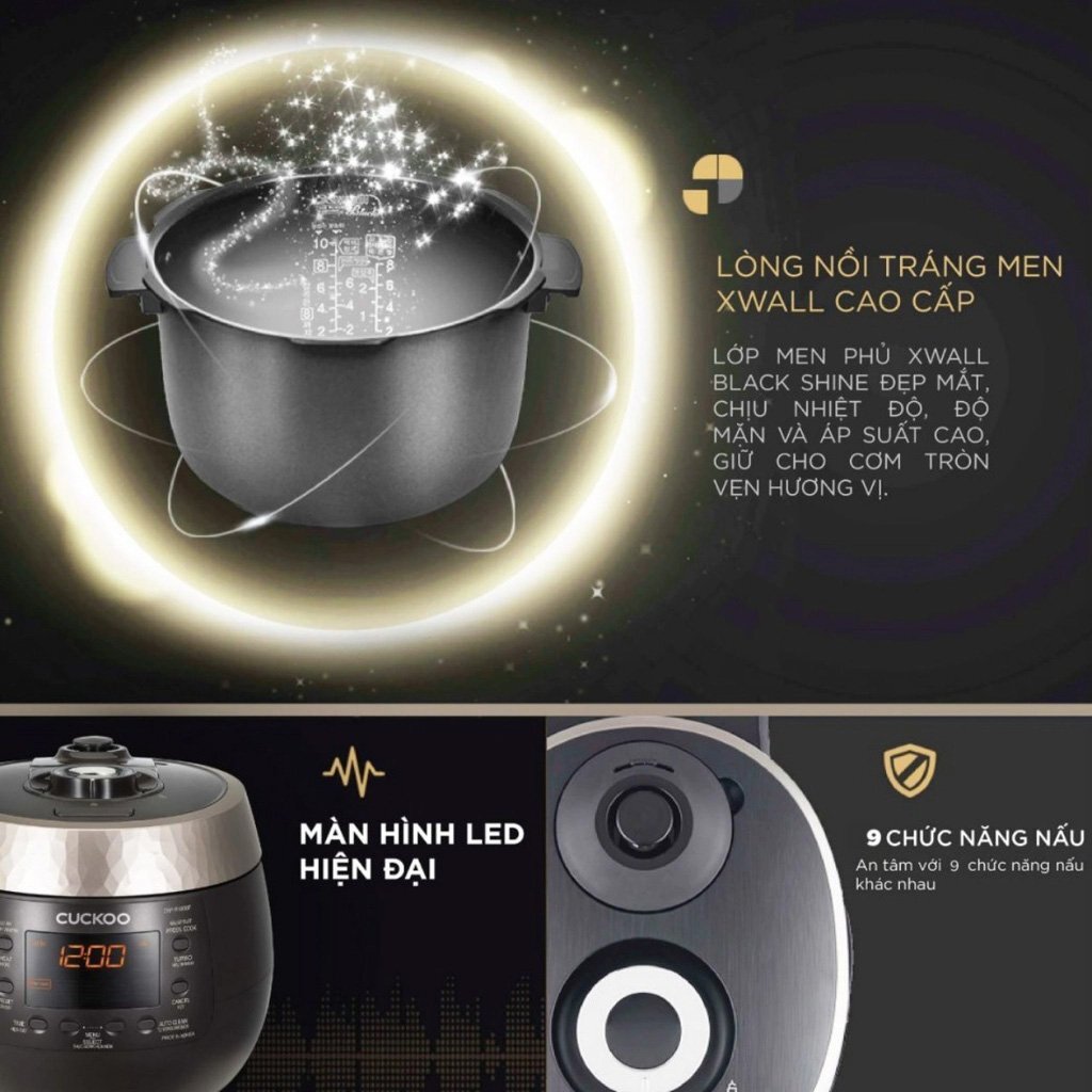 Lòng nồi phủ men XWall Black Shine Nồi cơm Cuckoo 1.8 lít CRP-R1000F