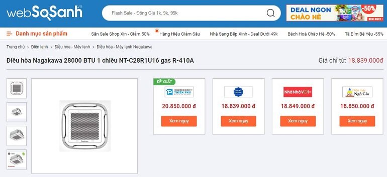 Điều hòa Nagakawa 28000BTU 1 chiều NT-C28R1U16 có độ bền cao, giá thành phải chăng