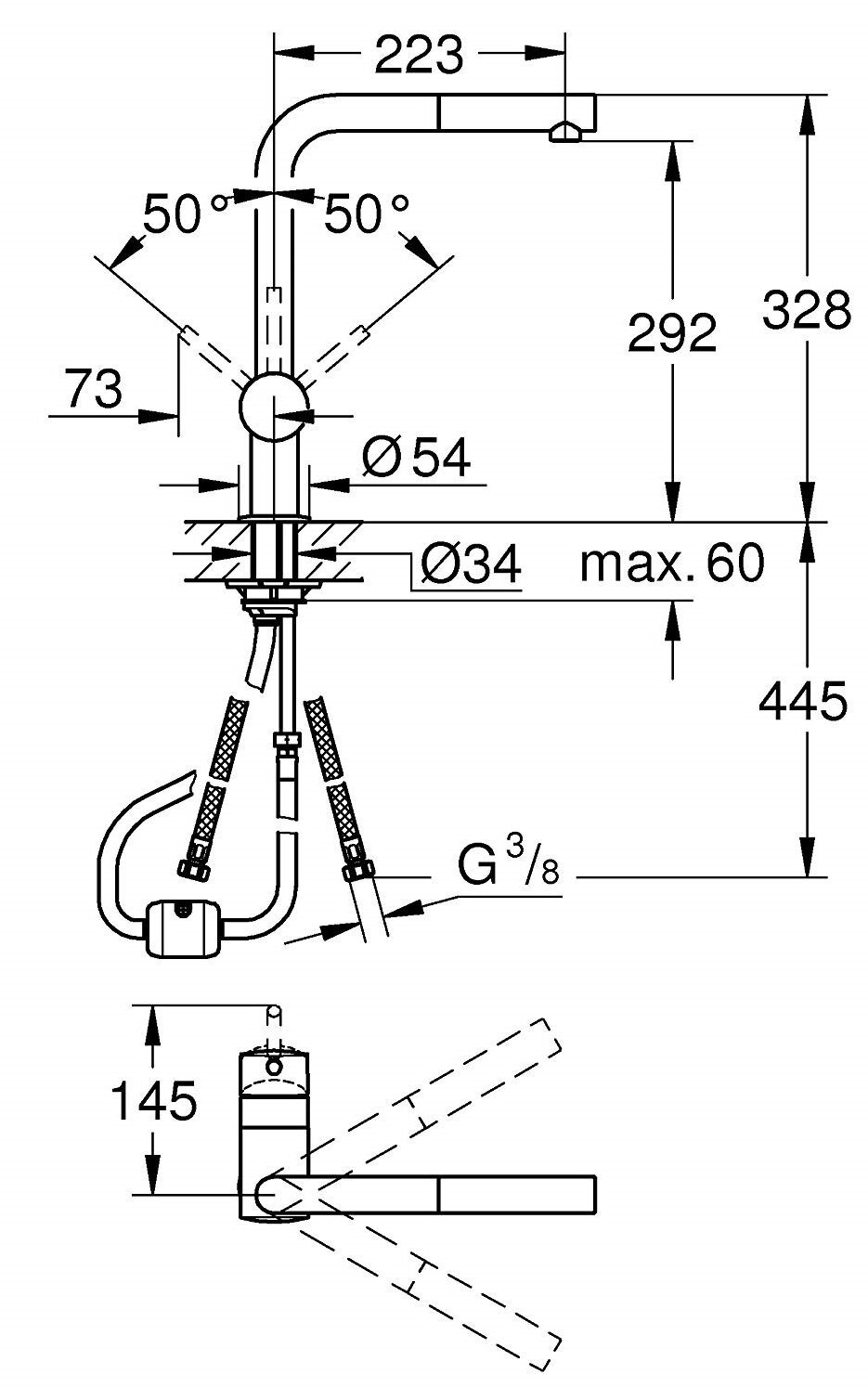 Bảng vẽ kĩ thuật vòi bếp nóng lạnh Bảng vẽ kĩ thuật vòi bếp nóng lạnh